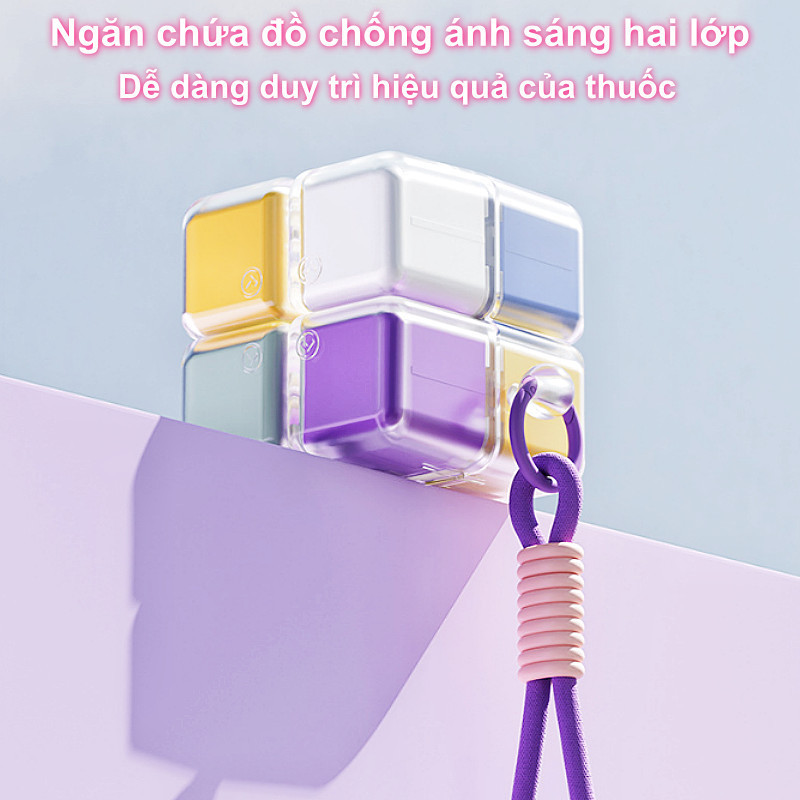 Hộp Chia Thuốc Nam Châm 8 Ngăn【Dây Đeo】- Chống Ẩm, Kín Khí, Nhỏ Gọn, Tiện Mang Theo Du Lịch