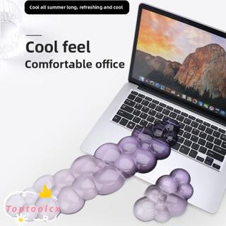 TOPTOOLCX Hỗ trợ cổ tay bằng silicon, Giảm đau Bàn phím hình đám mây, Miếng đệm cổ tay trong suốt chống trượt di động Văn phòng