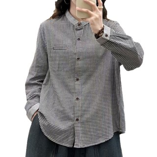 Sẵn sàng - Áo sơ mi nữ màu đỏ cotton với lớp lót bên trong, phù hợp mùa xuân 2026
