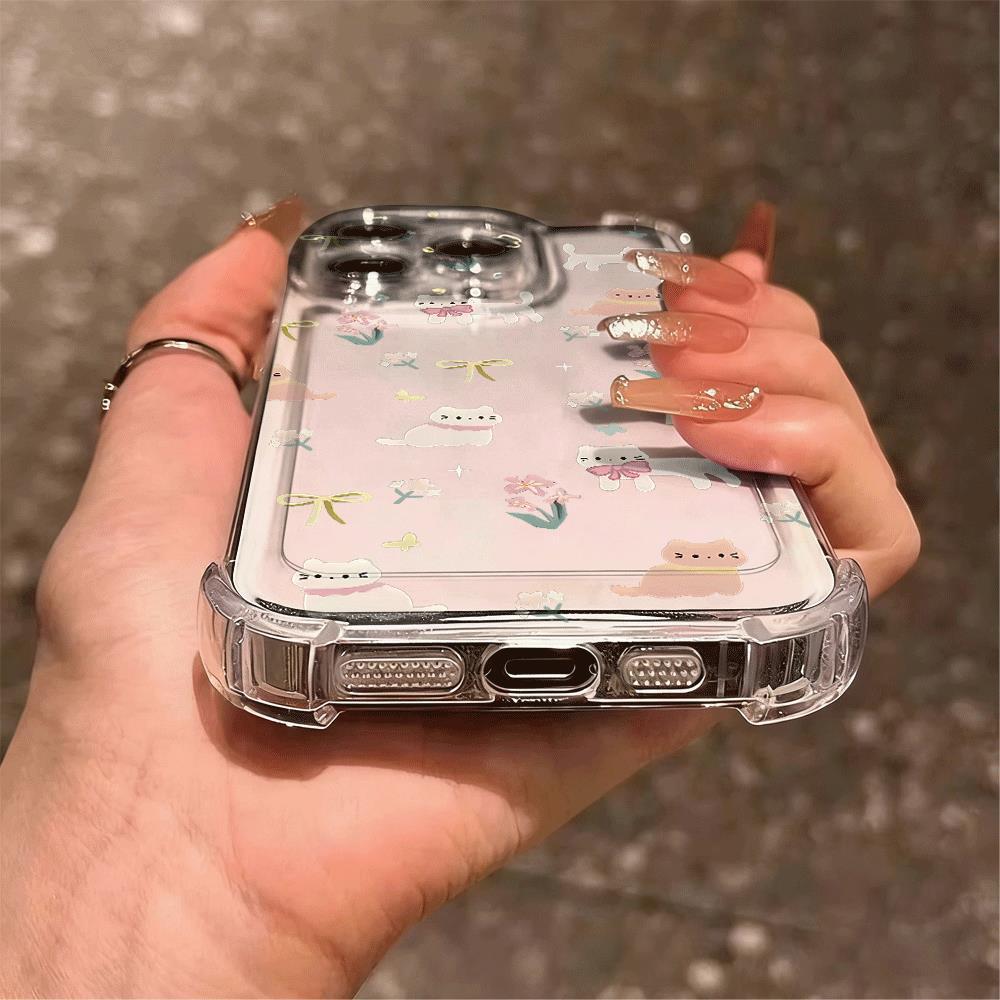Nơ gấu conPhù hợp với túi lưng iPhone 17 Pro Max, túi khí góc bốn cạnh