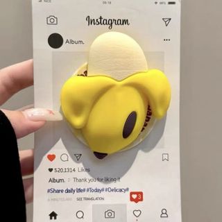 INS Trái Cây Mùa Hè 3D Silicon Từ Tính Có Thể Thu Vào Điện Thoại Cầm Chân Đế Dễ Thương Chuối Nho Bánh Mì Táo Bánh Mì Bánh Donut Durian Sushi