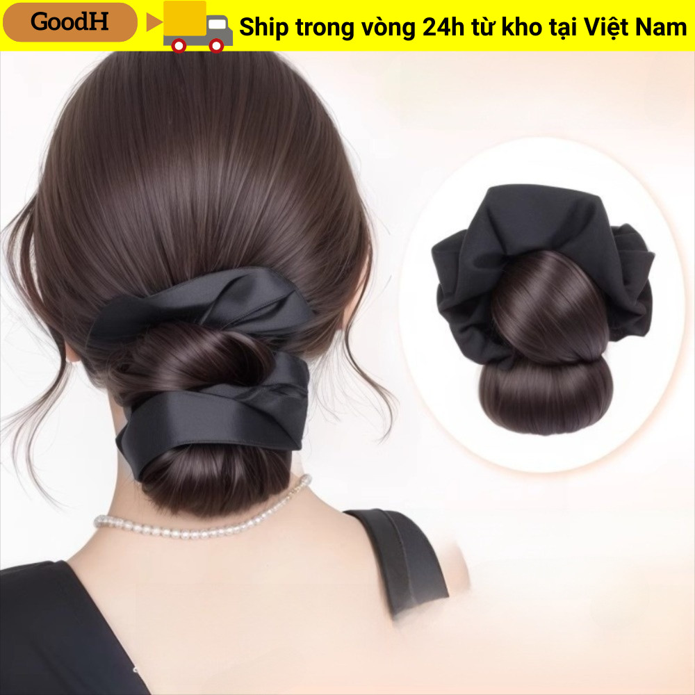 GOODH - Kẹp Tóc Bun Lông Tổng Hợp, Màu Nâu Cho Tóc Nữ