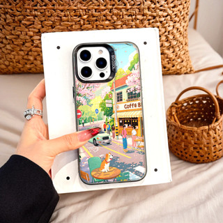 Ốp Lưng Iphone Phim hoạt hình thời trang Cho Iphone 7 xs xr 11 12 13 14 15 16 Pro Max Plus  leisure cafe coffee road