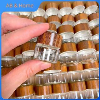 ABQ Cà Phê Đậu Ống Thủy Tinh Có Dụng Cụ Gỗ Ống Đóng Chai Bảo Quản Ngũ Cốc Bằng Gỗ Kín Kín Kín Hộp VN