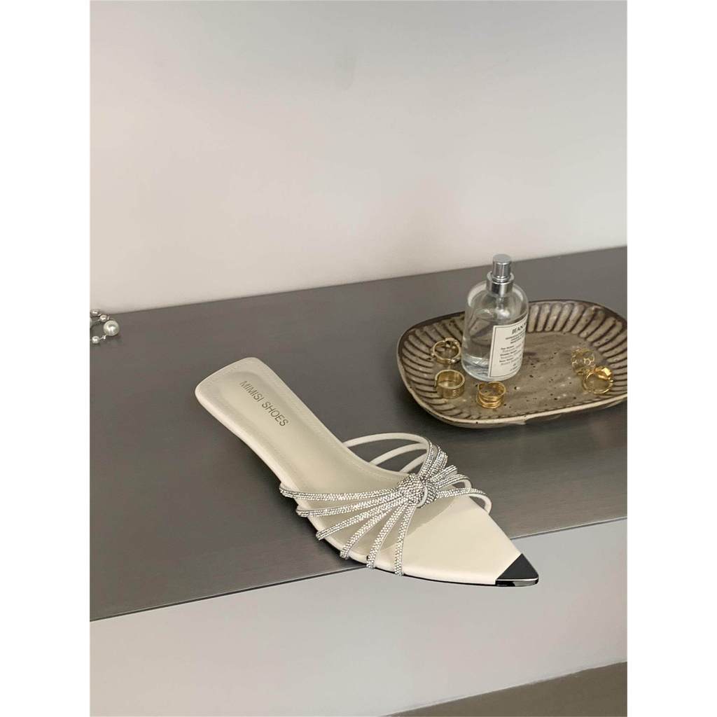 TT Gợi Cảm Flip-Flops Nữ Xuân Hè Stiletto Thấp Gót Nhọn Mũi Mở Kỳ Nghỉ Không Mệt Mỏi Chân Dép