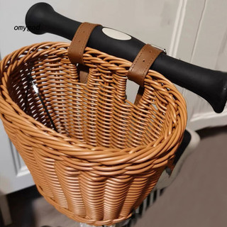 Giỏ đựng đồ OMG Giỏ trước xe đạp Dung tích Giỏ đựng xe đạp mây dệt tay chịu lực mạnh mẽ Phù hợp với đa năng Lắp đặt Dễ dàng Tay lái xe đạp bền để đi lại