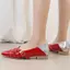 VNMZZG34-39 Kích Thước Lớn Xuân Hè Phong Cách Mới Thắt Lưng Khóa Mũi Nhọn Miệng Nông Giày Bằng Sáng Chế Da Tương Phản Màu Thấp Gót Giày Nữ Muỗng Giày