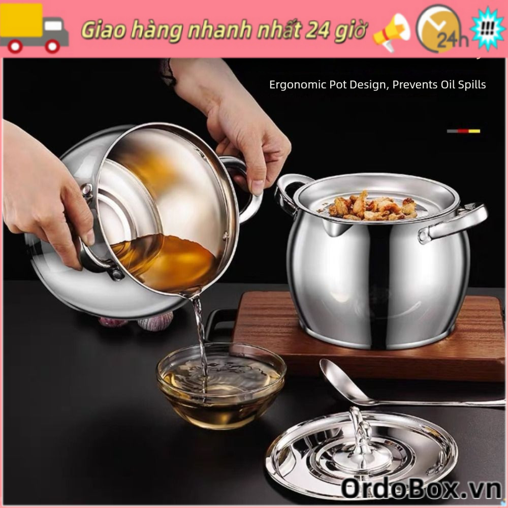 Bể lọc ORDOBOX, Nồi lọc mỡ 1,5 / 3,5L, Hộp đựng dầu mỡ Hộp đựng dầu bằng thép không gỉ Nhà bếp
