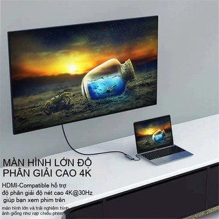 Trạm nối HUB Type C cho macbook Pro M4 M3 M2 M1 Air 13 15 inch 4K HDMI PD 100W USB 3.0