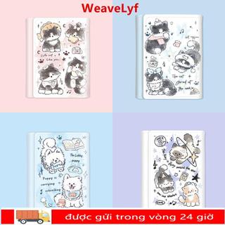 WEAVELYF Thẻ tín dụng Holoder, Chú chó con dễ thương 3 lần Ví đựng tiền xu, Ví da PU đơn giản phong cách INS Túi đựng tiền cho bé gái Quà tặng học sinh