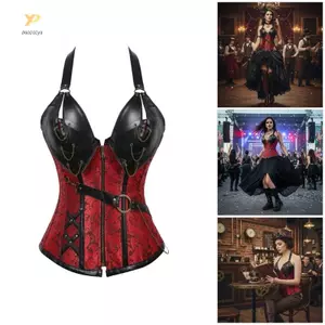 Corsetpunk Phong Cách Với Da PU, Thích Hợp Cho Trang Phục Halloween Và Dự Tiệc