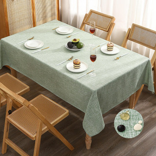 Khăn trải bàn 140x220cm vải linen giả, chống bụi, chống mài mòn, màu trơn, phong cách mới, dùng cho gia đình và cà phê