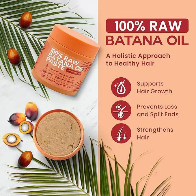 Dầu Batana thô để mọc tóc - Batana 4oz nguyên chất, hữu cơ 100% từ Honduras dành cho tóc tự nhiên dày và chắc chắn
