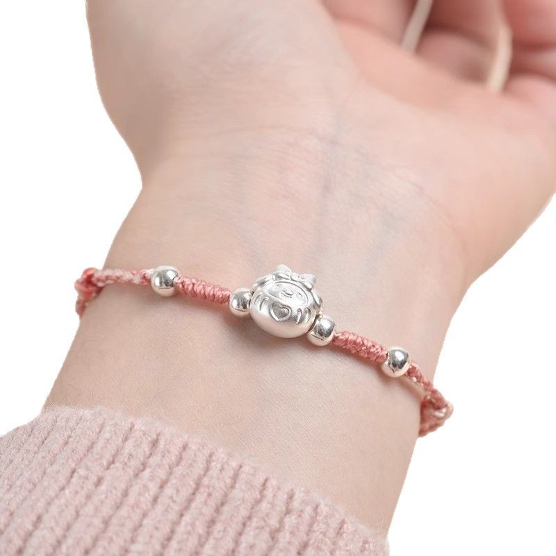 Vòng tay giai điệu dễ thương bằng bạc 999 Sterling