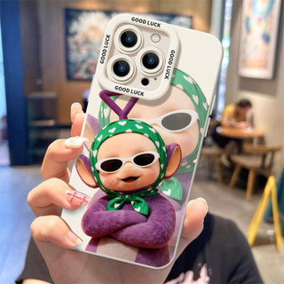 Ốp điện thoại kính râm hoạt hình Teletubbies cho iPhone 17 / 16 / 15 / 14 / 13 / MINI / 12 / 11 / Pro MAX / X / XS / XR / 7 / 8 / 6 Vỏ bảo vệ toàn diện bằng silicon lỏng chống sốc và chống rơi