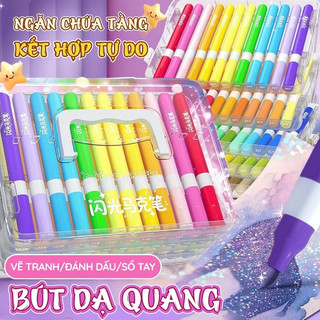 Bộ 24/36/48 Màu Acrylic Marker màu sắc tươi sáng rực rỡ, thiết kế ngòi brush phù hợp cho học sinh mới tập vẽ tranh