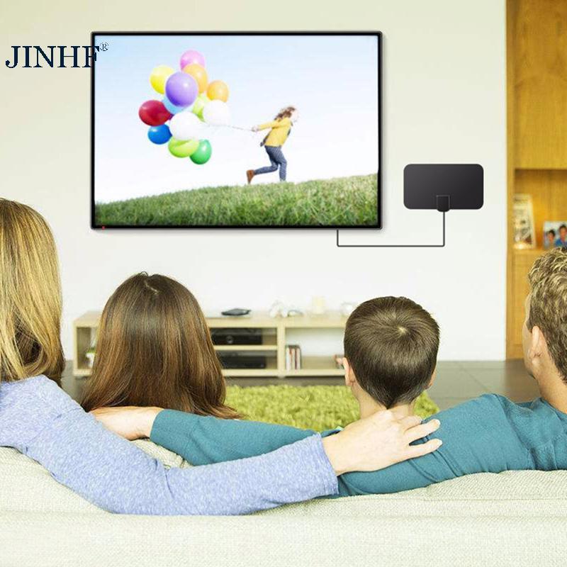 Ăng-ten HDTV kỹ thuật số JINHF HD có bộ chuyển đổi HD Digital DTV Ăng-ten TV trong nhà DVB-T2 Bộ thu tín hiệu TV trên không cho HDTV Mỹ Châu Âu HOT