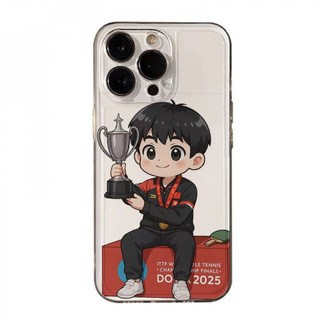 Ốp điện thoại Q-version Sun Yingsha và Wang Chuqin cho iPhone 17Air / 16 / 15PLUS / 14 / 13pro Max / 12 / 11 / X / XS / 7 / 8, Vỏ trong suốt, chống thấm nước, chống sốc, vỏ bảo vệ