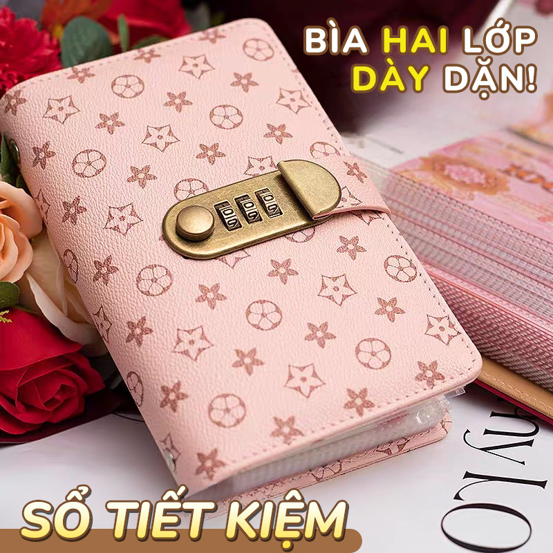 Sổ đựng tiền tiết kiệm khóa mã số an toàn – 100 túi zip, mẫu đẹp dùng cho tiết kiệm dài hạn Thiết kế chắc chắn,