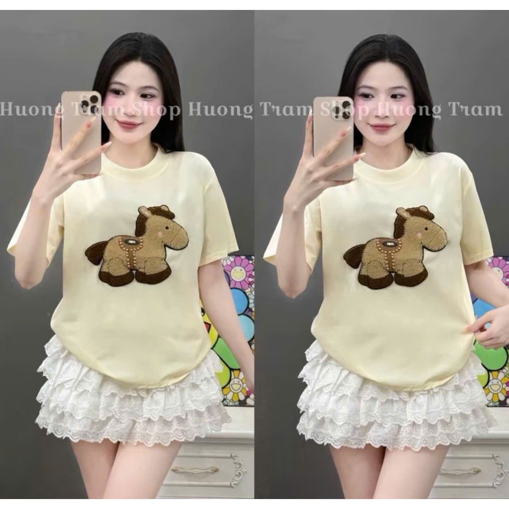 ÁO THUN COTTON 4 CHIỀU MỀM HÌNH CON LỪA  FORM (35 - 55KG ) -quanao94