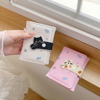 Ví nữ in hình mèo hoạt hình có thể gập lại đầy màu sắc Ví đựng nhiều thẻ dễ thương Ví đựng tiền mặt tiện lợi