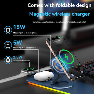 Bàn di chuột RGB chơi game | Tích hợp sạc không dây 15W 3 trong 1, kích thước siêu lớn, cao su chống trượt DQTN
