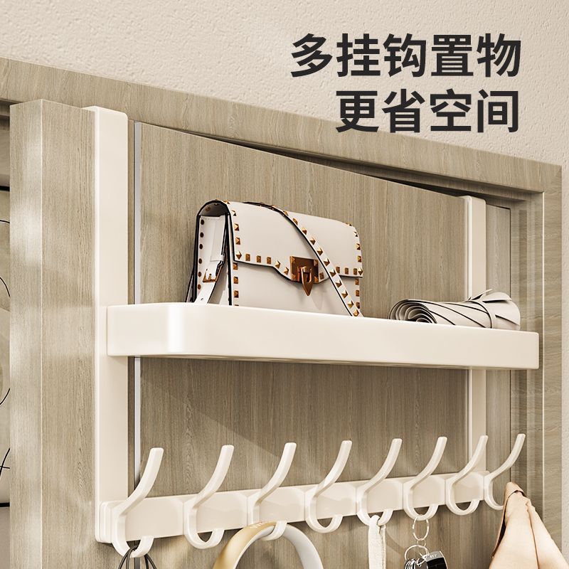 Phía Sau Cửa Móc Kem Phong Cách Giá Phòng Tắm Giá Treo Phòng Ngủ Không Đục Lỗ Bảo Quản Cửa Áo Móc 26.1.21 JTQ9