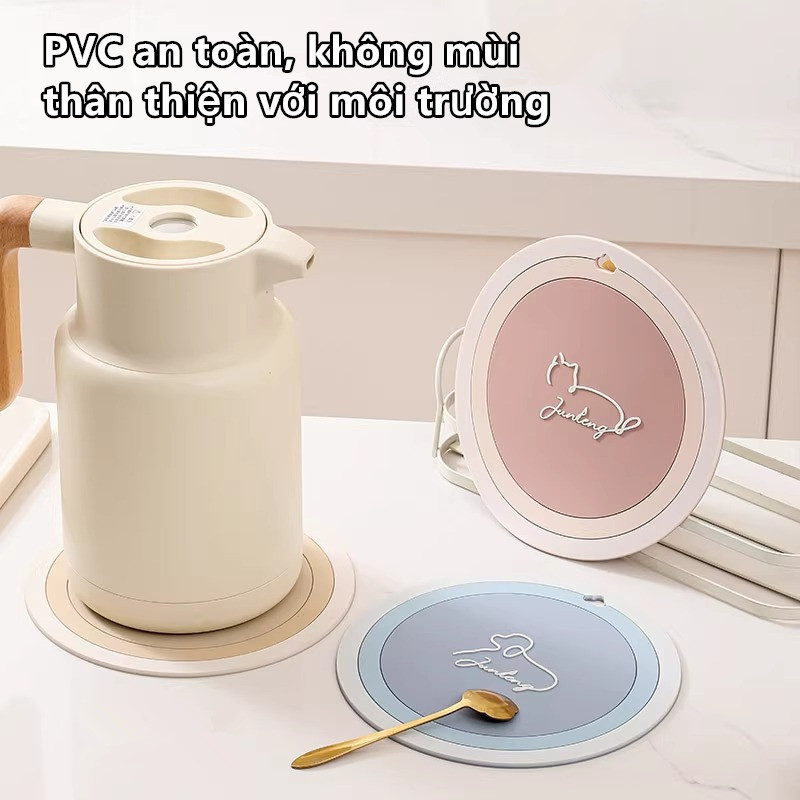 Tấm Lót Bàn PVC Cách Nhiệt 3 Miếng -Chống Bỏng, Dễ Vệ Sinh, Dùng Cho Nhà Bếp Và Bàn Ăn Gia Đình