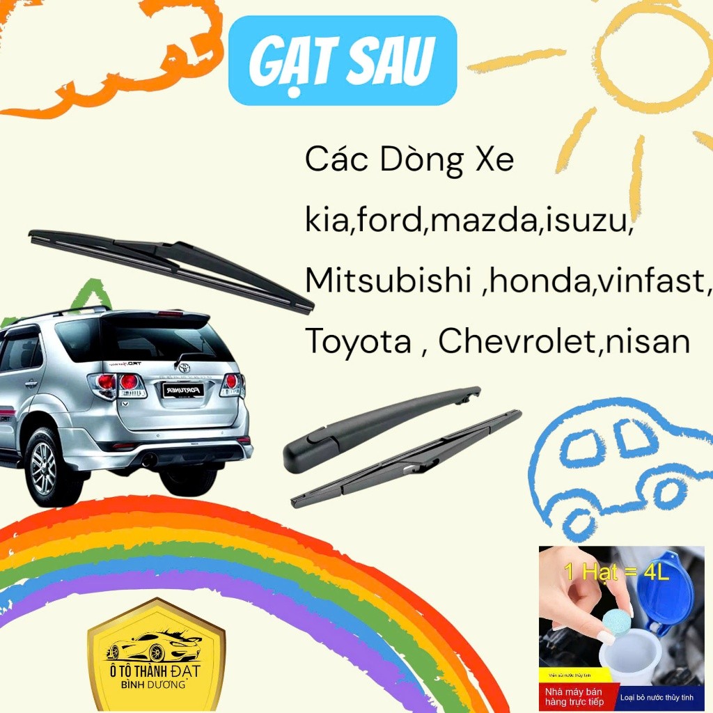 Gạt Mưa Sau cốp Các Dòng Xe Ô Tô Hiện Nay Lưỡi Gạt Chất Liệu Cao Cấp Gạt Sạch Và Bền Bỉ. GS