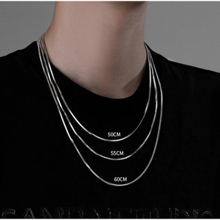 Nam Hàng Mới Về: Vòng Cổ Dây Xích Rắn Bằng Thép Titan Vuông Phong Cách Niche Sang Trọng Nhẹ