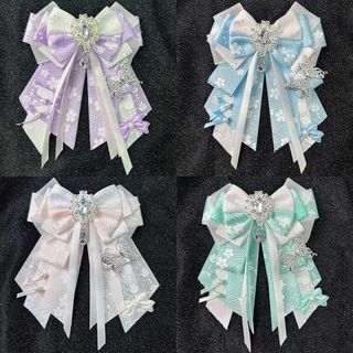 NECKLACEMASK Itabag Trang trí, Ruy băng hai lớp Trang sức thủ công Ruy băng Túi Mặt dây chuyền, với nút thắt thắt nơ DIY Handmade DIY Lolita Merch Trang trí Phụ kiện tóc