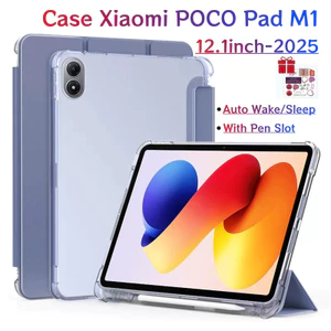Dành Cho Xiaomi POCO Pad M1 Ốp điện thoại 12.1inch 2025 Có Khe Cắm Bút Vỏ Bảo Vệ Từ Tính POCO Pad 12.1 "Vỏ Có Mặt Sau Trong Suốt