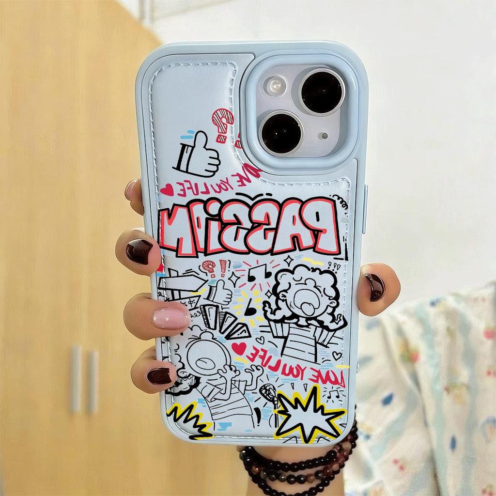 Đường phố Graffiti gió cho iPhone16promax17AIR trường hợp điện thoại 15plus mềm trường hợp 13 lỗ lớn 12 nhỏ