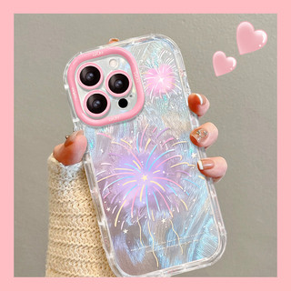 Vòng tay pháo hoa màu tím Thích hợp cho iPhone 17 Vỏ điện thoại sợi lông vũ mate60pro Cảm giác cao cấp 15max Sáng tạo 14 nữ