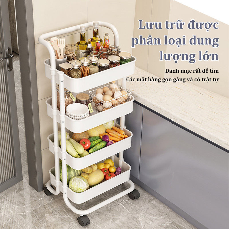 BOENIN Kệ Sắt 3 Tầng Đa Năng Xe Đẩy Xe đẩy 100% thép carbon