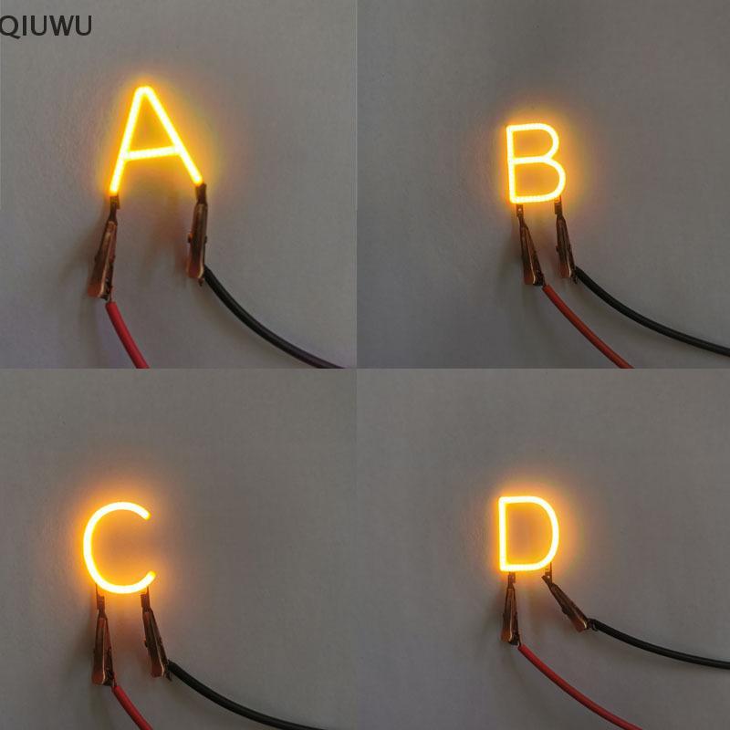 QIUWU Chữ Cái Tiếng Anh Dây Tóc COB LED DC3V Nến Edison Điốt Vàng Trang Trí Tiệc Phụ Kiện Ánh Sáng DIY.