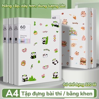 Tệp đựng tài liệu A4 với thiết kế hoạt hình gấu trúc dễ thương, đáp ứng nhu cầu học sinh, bìa đựng 30/40/60 lá