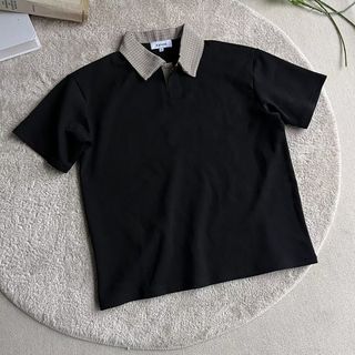 Áo thun polo nam ESEA tay ngắn, phong cách Harajuku Nhật Bản, thiết kế sang trọng và trung tính