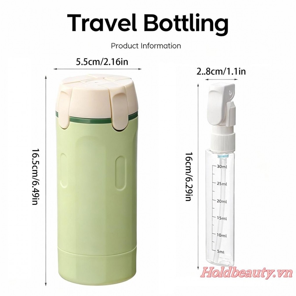 Chai có thể nạp lại 4 trong 1 Chai kích thước du lịch Hộp đựng du lịch di động cho kem dưỡng da và dầu xả