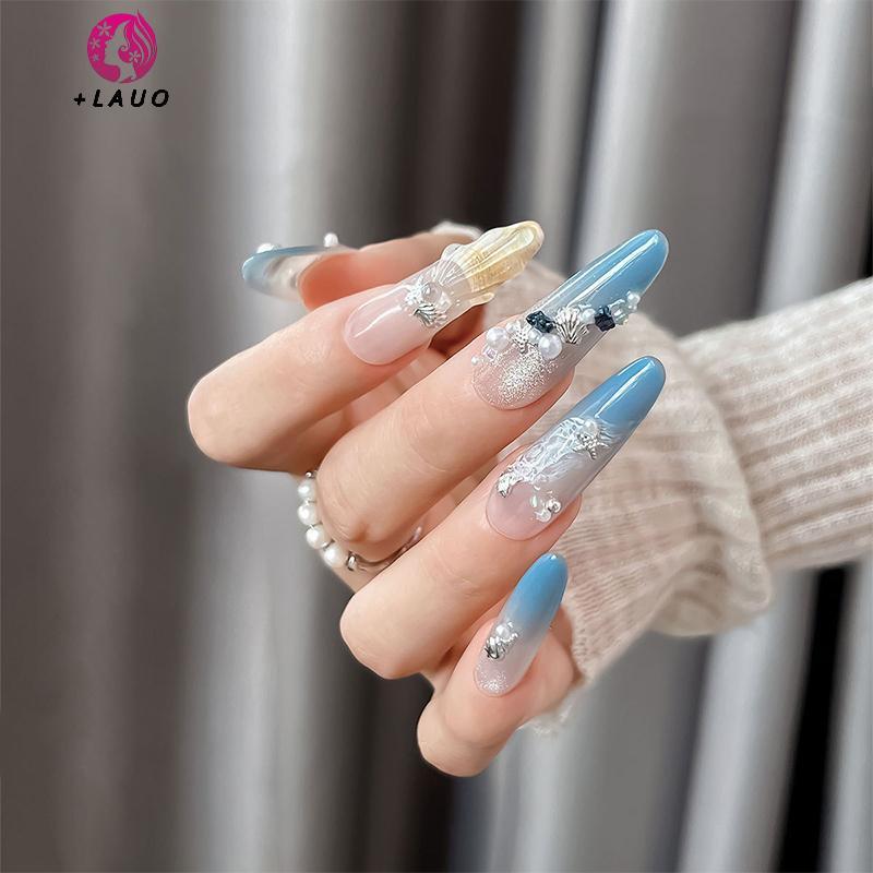 Springevenstar 100 chiếc sao biển 3D bạc vàng kim loại trang trí móng tay, đinh tán, DIY nail art