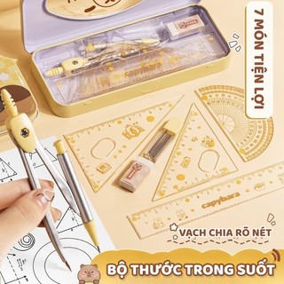 Thước kẻ đa năng sáng tạo dành cho học sinh, bộ 4 cái in hoạt hình vui nhộn - đồ dùng học tập lý tưởng để đo lường