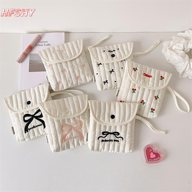 HFSHY Túi đựng mỹ phẩm nơ anh đào dễ thương, dung tích lớn, cầm tay, di động, quà tặng nữ