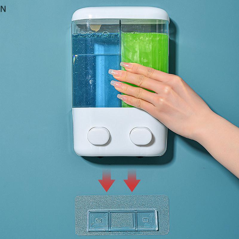NS Hai Đầu Không Đục Lỗ Treo Tường Tắm Dầu Gội Lotion Hộp Đựng Rửa Tay Xà Phòng Chất Lỏng Cho Phòng Tắm Nhà Bếp NS