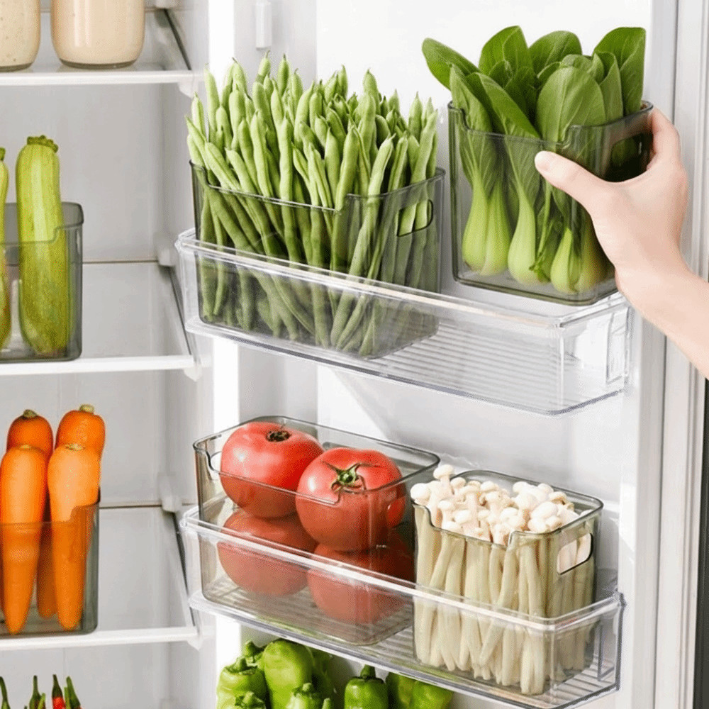 Hộp Bảo Quản Tủ Lạnh ESSENCEH, Giá Sắp Xếp Tủ Lạnh Làm Dày Đa Năng, Dung Tích Lớn Có Thể Xếp Chồng Hộp Bảo Quản Thực Phẩm Tiết Kiệm Không Gian Nhà Bếp Tổ Chức