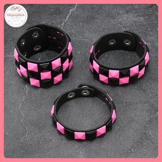 Vòng tay tình bạn thời trang da cổ tay màu xanh, phong cách vintage punk