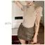 Milyfashion Pure Desire Modal Co Giãn Cao Cấp Gợi Cảm Ba Chiều Hoa Hồng Nửa Cổ Cao Áo Thun Tay Ngắn Xếp Ly Slim-