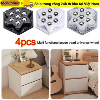 MODOMINO 4 Bánh Xe Đa Năng, Ròng Rọc Tự Dính 7 Hạt Tắt Tiếng, Phụ Kiện Di Chuyển Nội Thất Tự Dính