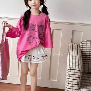 Quần đùi bé gái thêu ngựa - mỏng nhẹ thoáng khí dễ thương mùa hè
