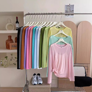 Kem Chống Nắng và Áo Thun Nữ Mùa Hè từ Vải Ice Silk Linen Mỏng nhẹ - YEW5
