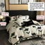 Bộ vỏ chăn ga gối 4 món Memminbedding Luxury gam màu trung tính in hoa sắc nét, phong cách hiện đại